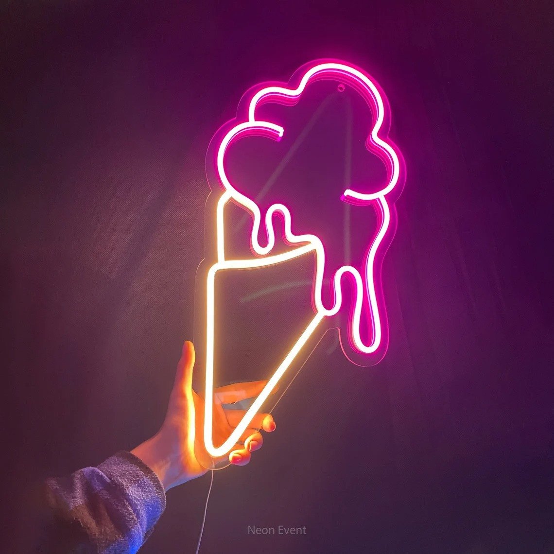 Ice Cream neon sign, Neon Decoration for Cafes, home Neon Sign  (15 inch, Multicolor)